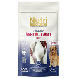 Nutri Canin - Nutri Canin Dental Twist Sığır Etli Diş Sağlığı Köpek Ödülü M-L 120 Gr