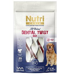 Nutri Canin Dental Twist Sığır Etli Diş Sağlığı Köpek Ödülü S-M 80 Gr - Nutri Canin