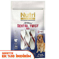 Nutri Canin Dental Twist Sığır Etli Diş Sağlığı Köpek Ödülü S-M 80 Gr - Nutri Canin