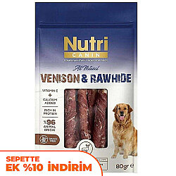 Nutri Canin Geyik Eti Sarılı Kemik Köpek Ödülü 80 Gr - Nutri Canin