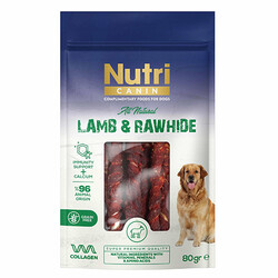 Nutri Canin - Nutri Canin Kuzu Eti Sarılı Kemik Köpek Ödülü 80 Gr