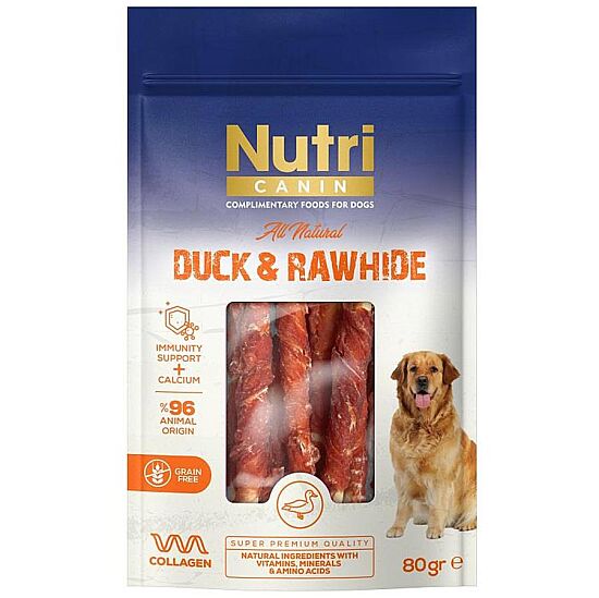Nutri Canin Ördek Eti Sarılı Kemik Köpek Ödülü 80 Gr - 1
