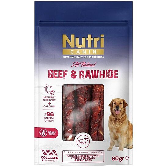 Nutri Canin Sığır Eti Sarılı Kemik Köpek Ödülü 80 Gr - 1
