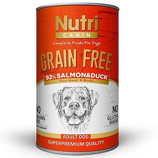 Nutri Canin Grain Free Tahılsız Somon ve Ördekli Köpek Konservesi 400 Gr - 1
