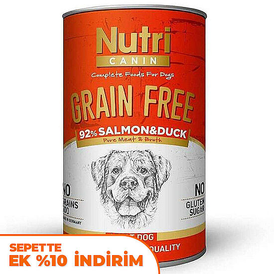 Nutri Canin Grain Free Tahılsız Somon ve Ördekli Köpek Konservesi 400 Gr - 1