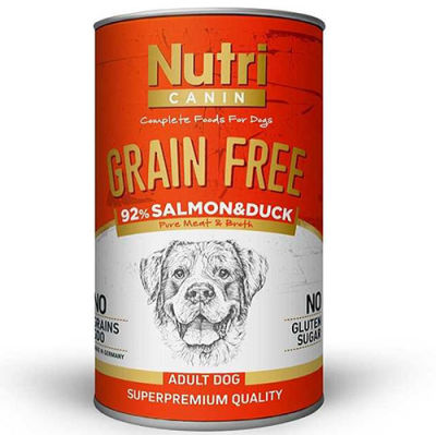 Nutri Canin Grain Free Tahılsız Somon ve Ördekli Köpek Konservesi 400 Gr - 1