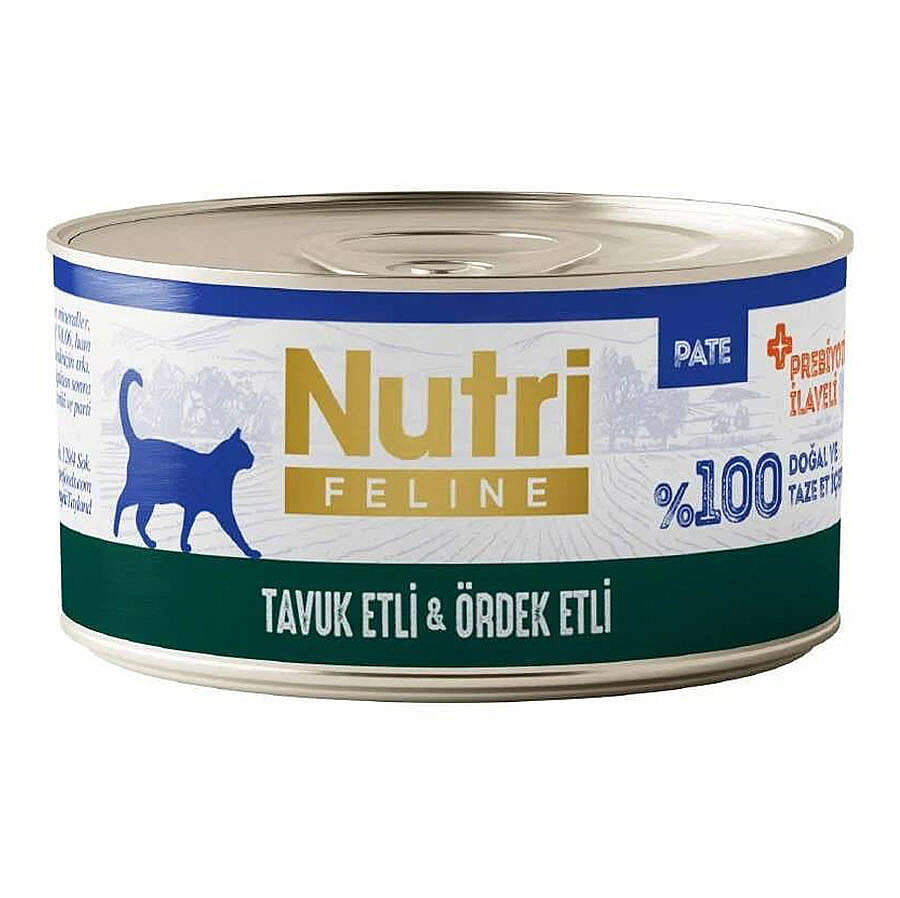 Nutri Feline Tavuk Eti ve Ördekli Tahılsız Kedi Konservesi 70 Gr
