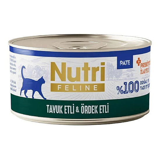 Nutri Feline Tavuk Eti ve Ördekli Tahılsız Kedi Konservesi 70 Gr - 1