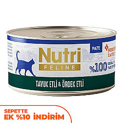 Nutri Feline Tavuk Eti ve Ördekli Tahılsız Kedi Konservesi 70 Gr - 1