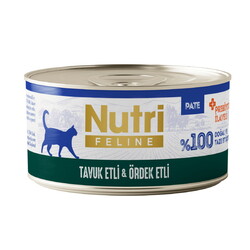 Nutri Feline - Nutri Feline Tavuk Eti ve Ördekli Tahılsız Kedi Konservesi 70 Gr