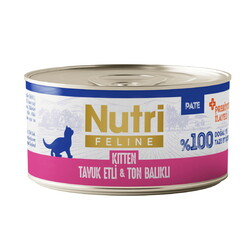 Nutri Feline Kitten Tavuk Etli ve Ton Balıklı Tahılsız Yavru Kedi Konservesi 70 Gr - Thumbnail