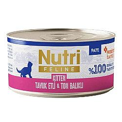 Nutri Feline Kitten Tavuk Etli ve Ton Balıklı Tahılsız Yavru Kedi Konservesi 70 Gr - Nutri Feline