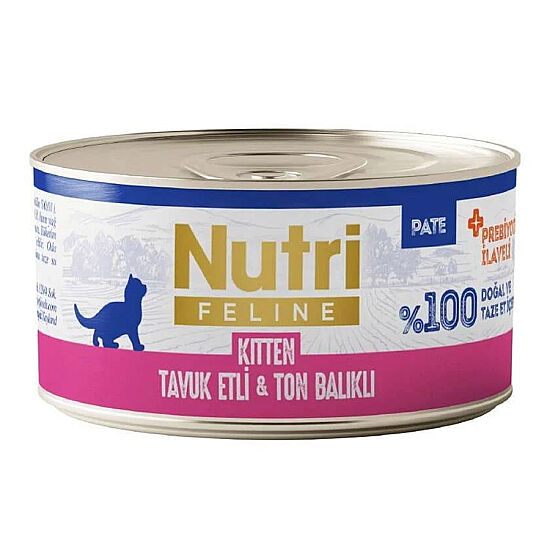 Nutri Feline Kitten Tavuk Etli ve Ton Balıklı Tahılsız Yavru Kedi Konservesi 70 Gr - 1