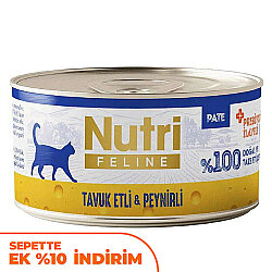 Nutri Feline Pate Tavuk Etli ve Peynirli Tahılsız Kedi Konservesi 70 Gr - Nutri Feline