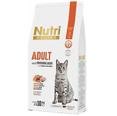 Nutri Feline Somonlu Glutensiz Kedi Maması 10 Kg + 3 Adet 85 Gr Yaş Mama