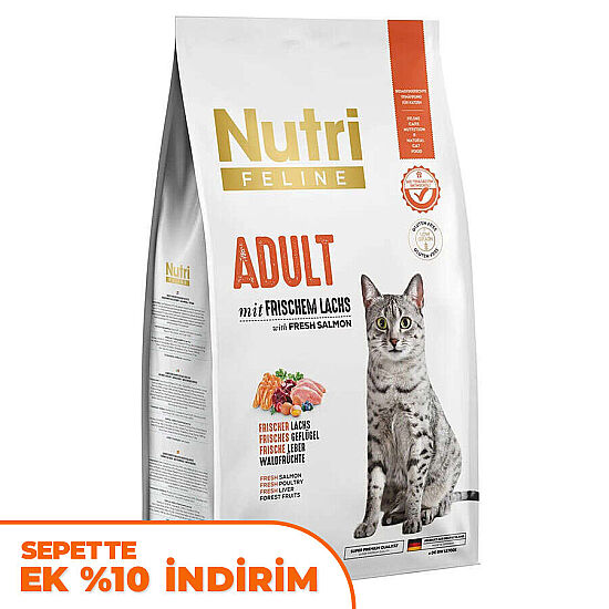 Nutri Feline Somonlu Glutensiz Kedi Maması 10 Kg - 1