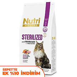 Nutri Feline Sterilised Somonlu Tahılsız Kısırlaştırılmış Kedi Maması 10 Kg - Nutri Feline