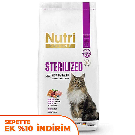 Nutri Feline Sterilised Somonlu Tahılsız Kısırlaştırılmış Kedi Maması 2 Kg - 1