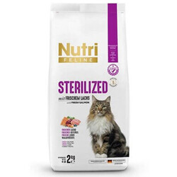 Nutri Feline - Nutri Feline Sterilised Somonlu Tahılsız Kısırlaştırılmış Kedi Maması 2 Kg + Temizlik Mendili