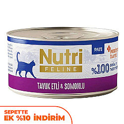 Nutri Feline Tavuk Eti ve Somonlu Tahılsız Kedi Konservesi 70 Gr - Nutri Feline