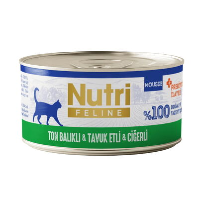 Nutri Feline Ton Tavuk ve Ciğerli Tahılsız Kedi Konservesi 70 Gr