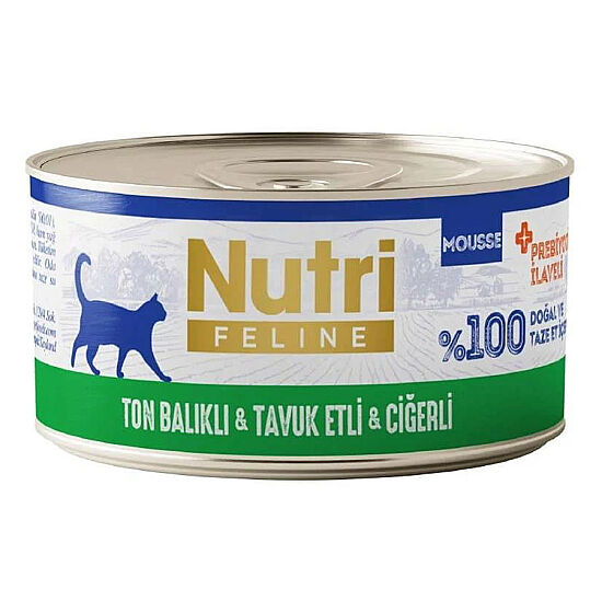 Nutri Feline Ton Tavuk ve Ciğerli Tahılsız Kedi Konservesi 70 Gr - 1