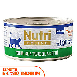 Nutri Feline Ton Tavuk ve Ciğerli Tahılsız Kedi Konservesi 70 Gr - Nutri Feline