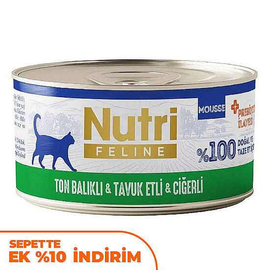 Nutri Feline Ton Tavuk ve Ciğerli Tahılsız Kedi Konservesi 70 Gr - 1