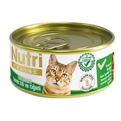 Nutri Feline - Nutri Feline Ton Tavuk ve Ciğerli Tahılsız Kedi Konservesi 85 Gr
