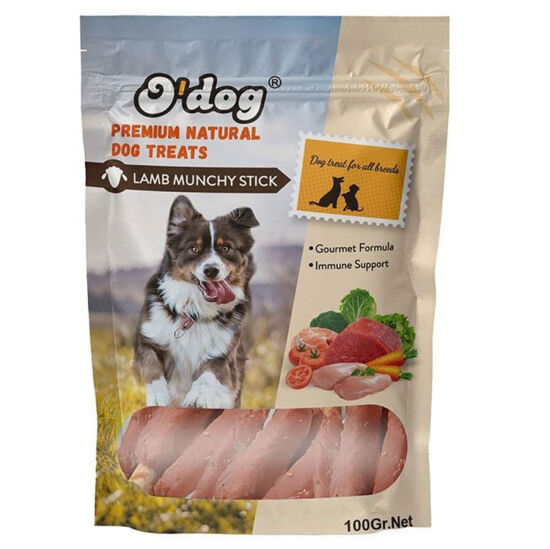 O'Dog Kuzu Etli Sargılı Çubuk Köpek Ödülü 100 Gr - 1