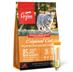 Orijen Original Cat Tahılsız Yavru ve Yetişkin Kedi Maması 1,8 Kg + Gimcat 20 Gr Multivitamin Paste - Orijen