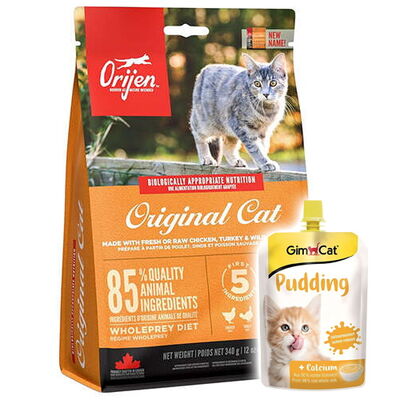 Orijen Cat Kitten Tahılsız Yavru Yetişkin Kedi Maması 17 Kg + Gimcat Kedi Pudingi 150 Gr