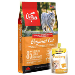 Orijen Orijinal Cat Tahılsız Yavru ve Yetişkin Kedi Maması 5,4 Kg + Gimcat Kedi Pudingi 150 Gr - Orijen