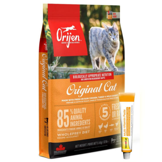 Orijen Orijinal Cat Tahılsız Yavru ve Yetişkin Kedi Maması 5,4 Kg + Gimcat 20 Gr Multivitamin Paste - 1
