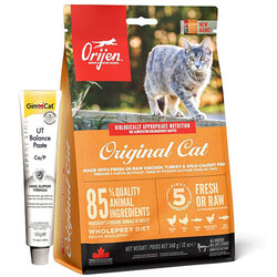 Orijen - Orijen Original Cat Tahılsız Yavru Yetişkin Kedi Maması 5,4 Kg + Gimcat UT Balance Paste