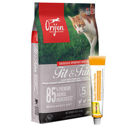 Orijen - Orijen Fit & Trim Yetişkin Tahılsız Kedi Maması 5,4 Kg + Gimcat 20 Gr Multivitamin Paste