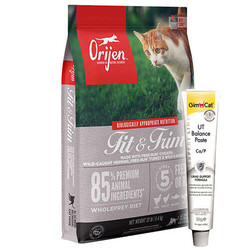 Orijen - Orijen Fit & Trim Yetişkin Tahılsız Kedi Maması 5,4 Kg + Gimcat UT Balance Paste