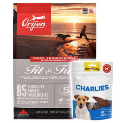 Orijen - Orijen Fit Trim Yetişkin Tahılsız Köpek Maması 11,4 Kg + Gimdog 70 Gr Köpek Ödülü