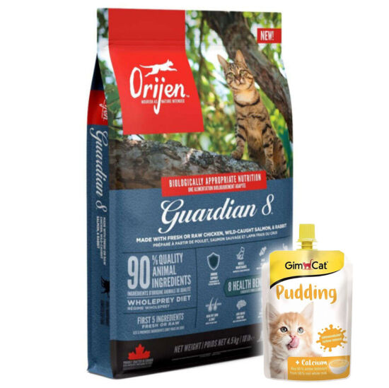Orijen Guardian 8 Yetişkin Kedi Maması 4,5 Kg + Gimcat Kedi Pudingi 150 Gr - 1