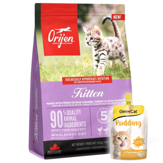 Orijen Kitten Yavru Kedi Maması 1,8 Kg + Gimcat Kedi Pudingi 150 Gr - 1