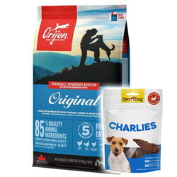 Orijen Original Tavuk ve Hindi Tahılsız Köpek Maması 11,4 Kg + Gimdog 70 Gr Köpek Ödülü - Orijen