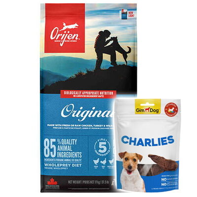 Orijen Original Tavuk ve Hindi Tahılsız Köpek Maması 17 Kg + Gimdog 70 Gr Köpek Ödülü - 1
