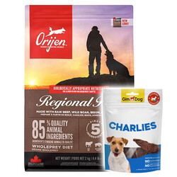 Orijen Regional Red Bizon Etli Tahılsız Köpek Maması 2 Kg + Gimdog 70 Gr Köpek Ödülü - Orijen