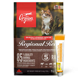 Orijen - Orijen Regional Red Tahılsız Kırmızı Etli Kedi Maması 5,4 Kg + Gimcat 20 Gr Multivitamin Paste