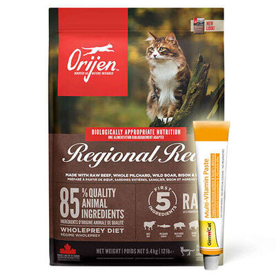 Orijen Regional Red Tahılsız Kırmızı Etli Kedi Maması 5,4 Kg + Gimcat 20 Gr Multivitamin Paste - 1