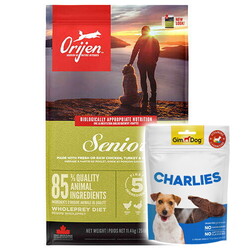 Orijen - Orijen Senior Tahılsız Yaşlı Köpek Maması 11,4 Kg + Gimdog 70 Gr Köpek Ödülü