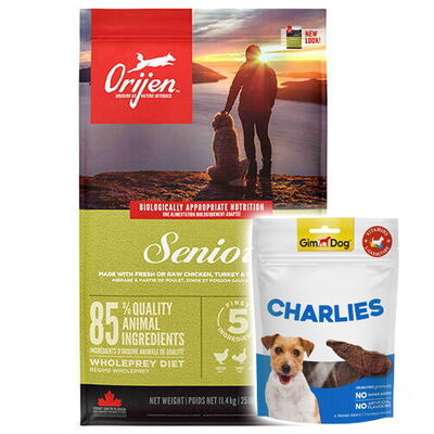 Orijen Senior Tahılsız Yaşlı Köpek Maması 11,4 Kg + Gimdog 70 Gr Köpek Ödülü
