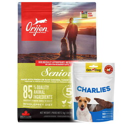 Orijen - Orijen Senior Tahılsız Yaşlı Köpek Maması 2 Kg + Gimdog 70 Gr Köpek Ödülü