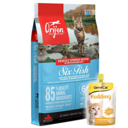 Orijen Six Fish 6 Balıklı Tahılsız Kedi Maması 5,4 Kg + Gimcat Kedi Pudingi 150 Gr - Orijen
