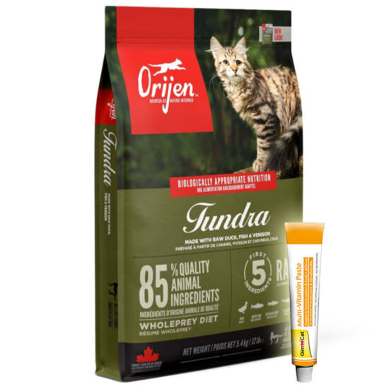 Orijen Tundra Etli Tahılsız Kedi Maması 5,4 Kg + Gimcat 20 Gr Multivitamin Paste - 1